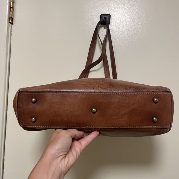 Vintage Patricia Nash Map Signature Design Leather Handbag Purse Shoulder Bag - Picture 8 of 16